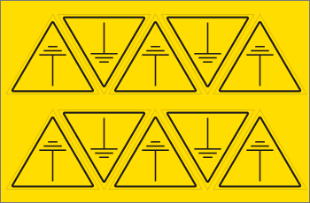 [91632A] 91632A - Foglio n.10 etichette adesive simbolo terra