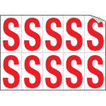 [916S] 916S - Foglio n.10 etichette adesive B/R lettera S