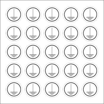 [9182B] 9182B - Foglio n.25 etichetta adesiva simbolo terra