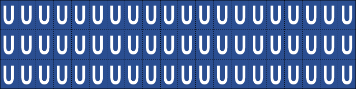 [920U] 920U - Foglio n.60 etichette adesive B/B lettera U