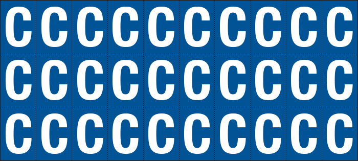 [922C] 922C - Foglio n.30 etichette adesive B/B lettera C