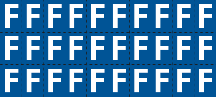 [922F] 922F - Foglio n.30 etichette adesive B/B lettera F