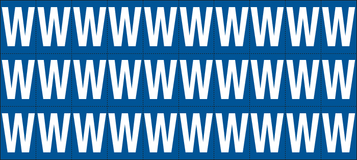 [922W] 922W - Foglio n.30 etichette adesive B/B lettera W