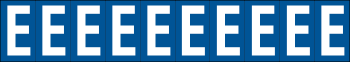[924E] 924E - Foglio n.10 etichette adesive B/B lettera E