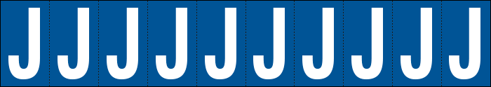 [924J] 924J - Foglio n.10 etichette adesive B/B lettera J