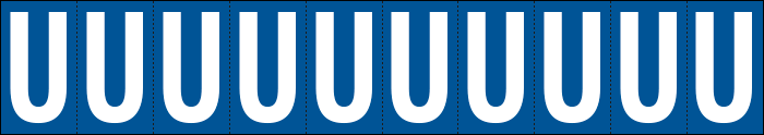 [924U] 924U - Foglio n.10 etichette adesive B/B lettera U