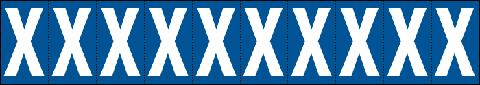 [924X] 924X - Foglio n.10 etichette adesive B/B lettera X