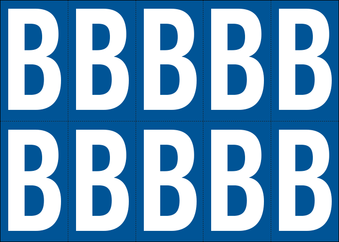 [925B] 925B - Foglio n.10 etichette adesive B/B lettera B