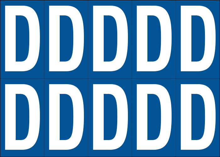 [925D] 925D - Foglio n.10 etichette adesive B/B lettera D