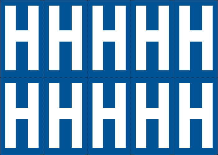 [925H] 925H - Foglio n.10 etichette adesive B/B lettera H