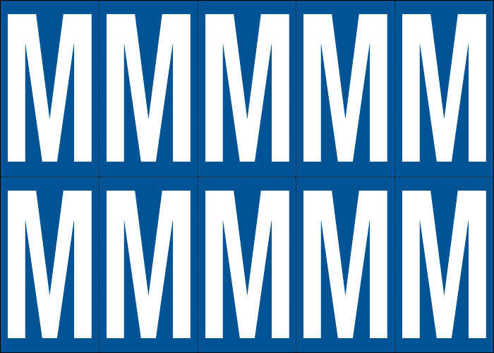 [925M] 925M - Foglio n.10 etichette adesive B/B lettera M