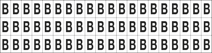 [930B] 930B - foglio n.60 etic.aut. B/N lettera B