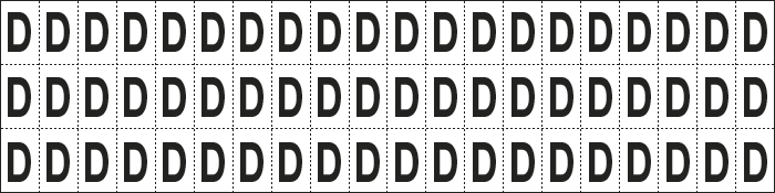 [930D] 930D - foglio n.60 etic.aut. B/N lettera D