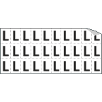 [933L] 933L - Foglio n.30 etichette adesive B/N lettera L