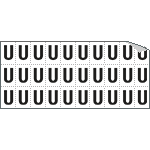 [933U] 933U - Foglio n.30 etichette adesive B/N lettera U