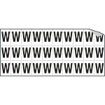 [933W] 933W - Foglio n.30 etichette adesive B/N lettera W