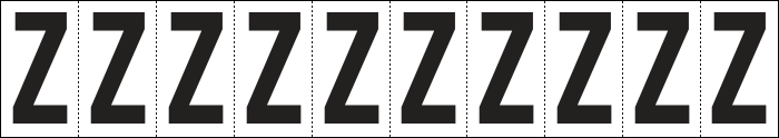 [934Z] 934Z - Foglio n.10 etichette adesive B/N lettera Z