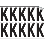 [936K] 936K - Foglio n.10 etichette autoadesive B/N lettera K
