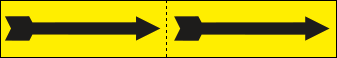 [9390BY] 9390BY - Foglio n. 2 etichette adesive giallo freccia nera