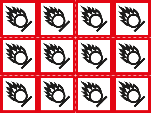 [9423B] 9423B - Foglio n.12 etichette adesive comburente