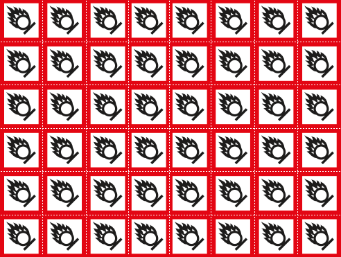 [9423D] 9423D - Foglio n.48 etichette adesive comburente