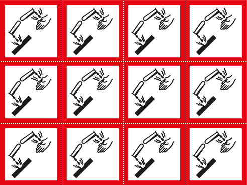 [9425B] 9425B - Foglio n.12 etichette adesive corrosivo