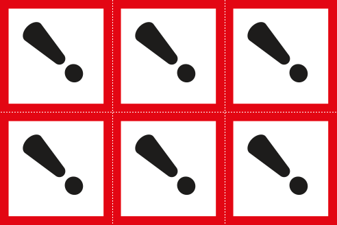 [9427A] 9427A - Foglio n. 6 etichette adesive pericolo