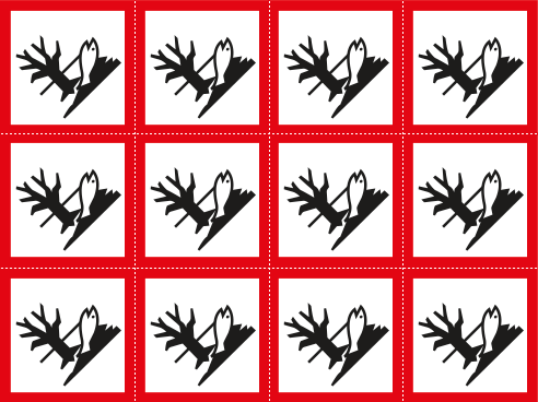 [9429B] 9429B - Foglio n.12 etichette adesive pericolo ambiente