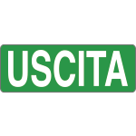 [9602AG] 9602AG - Foglio n. 1 etichette adesive fondo verde USCITA