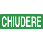 [9606AG] 9606AG - Foglio n. 1 etichette adesive fondo verde CHIUDERE