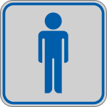 [9642B] 9642B - Etichetta argento simbolo TOILETTE UOMO