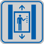 [9657B] 9657B - Etichetta argento simbolo ASCENSORE