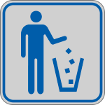 [9662A] 9662A - Etichetta argento simbolo GETTARE RIFIUTI..