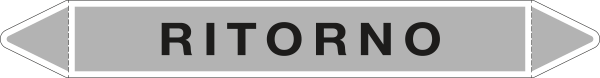 [99401B] 99401B - foglio 5 elichette per tubazioni fondo argento RITORNO