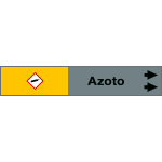 [99A017NAD] 99A017NAD - foglio da 5 etichette fondo grigio"AZOTO " freccia destra