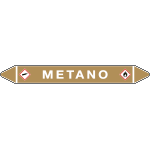 [99A231D] 99A231D - Etichetta singola autoadesiva con frecce e simboli per METANO