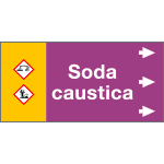 [99A351NED] 99A351NED - etichetta fondo viola " SODA CAUSTICA " destra
