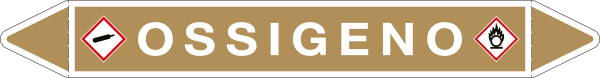 [99A380A] 99A380A - foglio da 5 etichette autoadesive con frecce e simboli per OSSIGENO