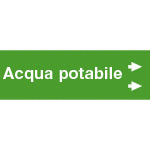 [99A672NBD] 99A672NBD - foglio da 5 etichette fondo verde" ACQUA POTABILE"destra