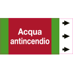 [99B212NED] 99B212NED - foglio da 5 etichette fondo rosso "ACQUA ANTINCENDIO"destra