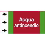 [99B212NES] 99B212NES - foglio da 5 etichette fondo rosso "ACQUA ANTINCENDIO"sinistra