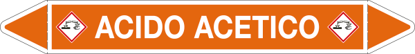 [99C020A] 99C020A - foglio da 5 etichette autoadesive con frecce e simboli ACIDO ACETICO