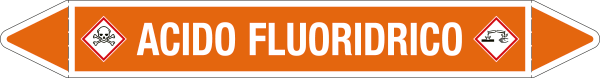 [99C040A] 99C040A - foglio da 5 etichette autoadesive con frecce+simb ACIDO FLUORIDRICO