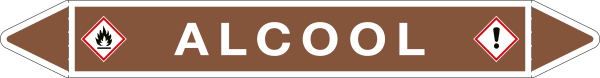 [99C220A] 99C220A - foglio da 5 etichette autoadesive con frecce e simbolo ALCOOL