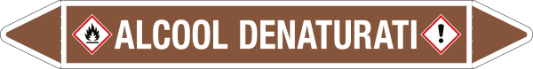 [99C230B] 99C230B - foglio da 5 etichette autoadesive con frecce+simb ALCOOL DENATURATI