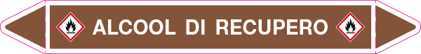 [99C240A] 99C240A - foglio da 5 etichette autoadesive con frecce+simb ALCOOL DI RECUPERO