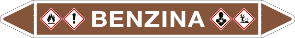 [99C260B] 99C260B - foglio da 5 etichette autoadesive con frecce e simboli BENZINA