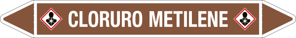 [99C310A] 99C310A - foglio da 5 etichette autoadesive con frecce+simb CLORURO METILENE