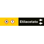 [99C350NAD] 99C350NAD - foglio da 5 etichette fondo nero "ETILACETATO"    freccia dx