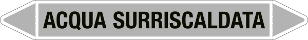 [99C540C] 99C540C - etichetta singola autoadesiva con frecce e simboli ACQUA SURRISCALDATA